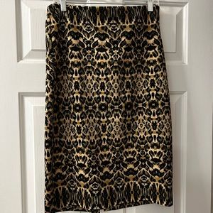 Leopard print pencil skirt
